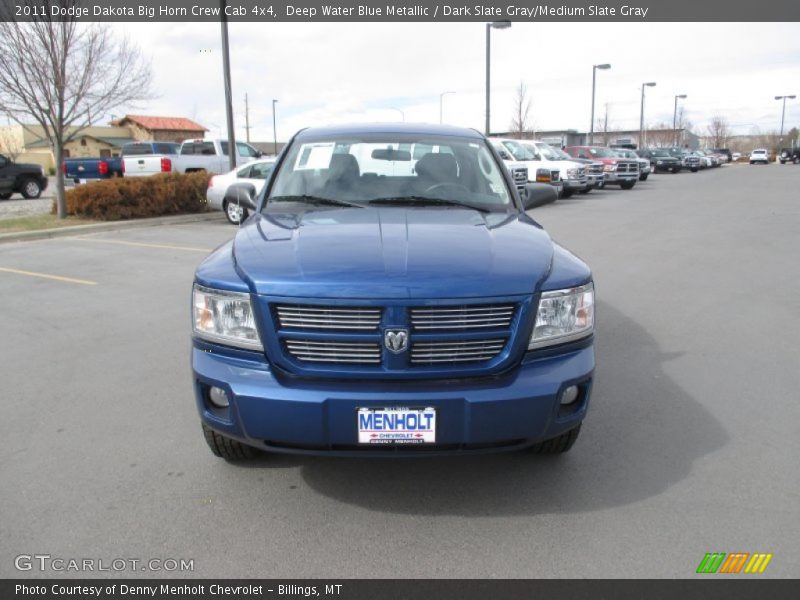 Deep Water Blue Metallic / Dark Slate Gray/Medium Slate Gray 2011 Dodge Dakota Big Horn Crew Cab 4x4