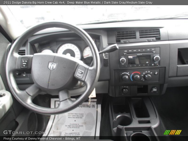 Deep Water Blue Metallic / Dark Slate Gray/Medium Slate Gray 2011 Dodge Dakota Big Horn Crew Cab 4x4