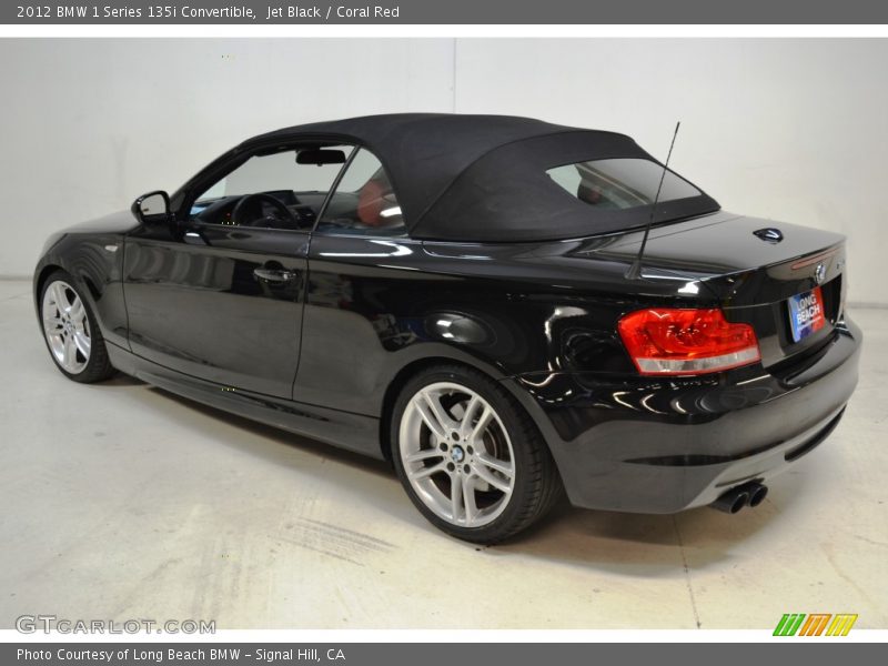 Jet Black / Coral Red 2012 BMW 1 Series 135i Convertible