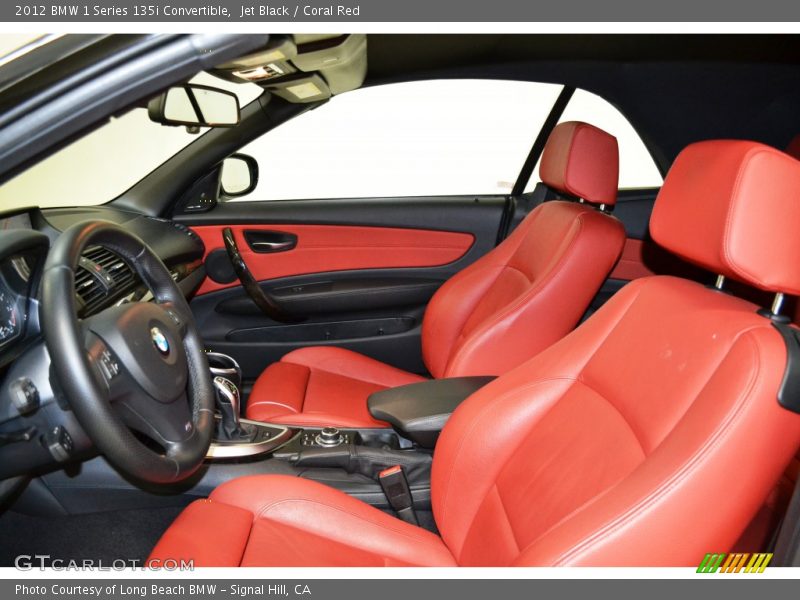 Jet Black / Coral Red 2012 BMW 1 Series 135i Convertible