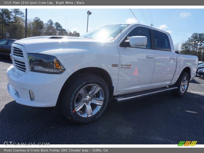 Bright White / Black 2015 Ram 1500 Sport Crew Cab