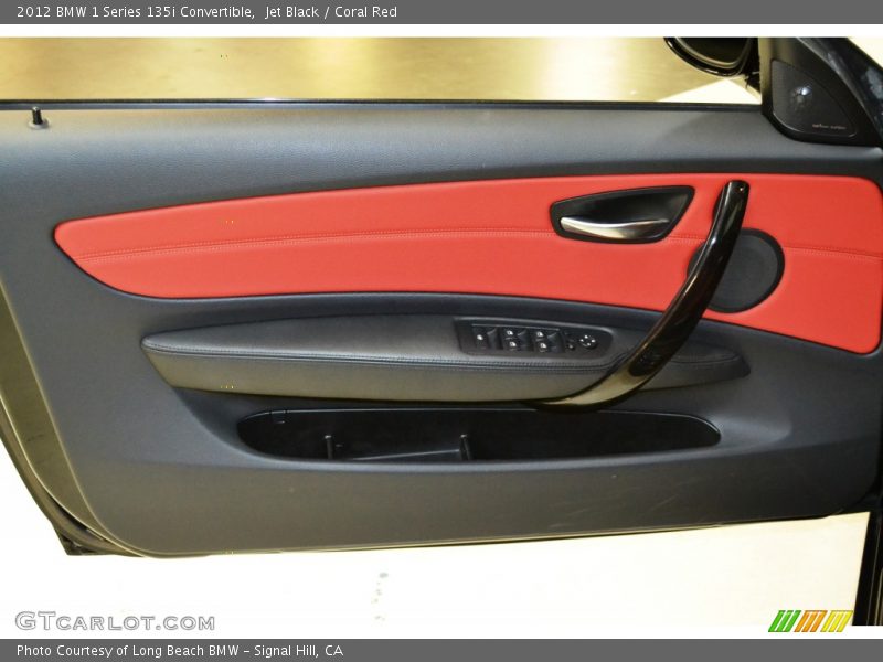 Jet Black / Coral Red 2012 BMW 1 Series 135i Convertible