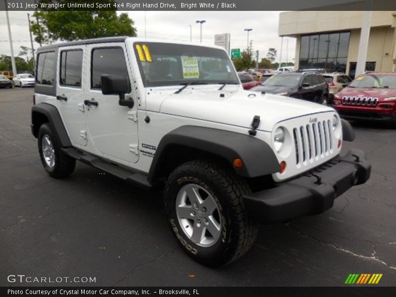 Bright White / Black 2011 Jeep Wrangler Unlimited Sport 4x4 Right Hand Drive