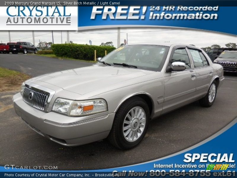 Silver Birch Metallic / Light Camel 2009 Mercury Grand Marquis LS