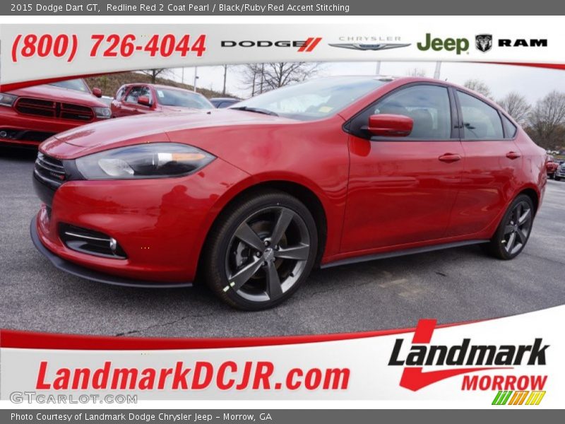 Redline Red 2 Coat Pearl / Black/Ruby Red Accent Stitching 2015 Dodge Dart GT