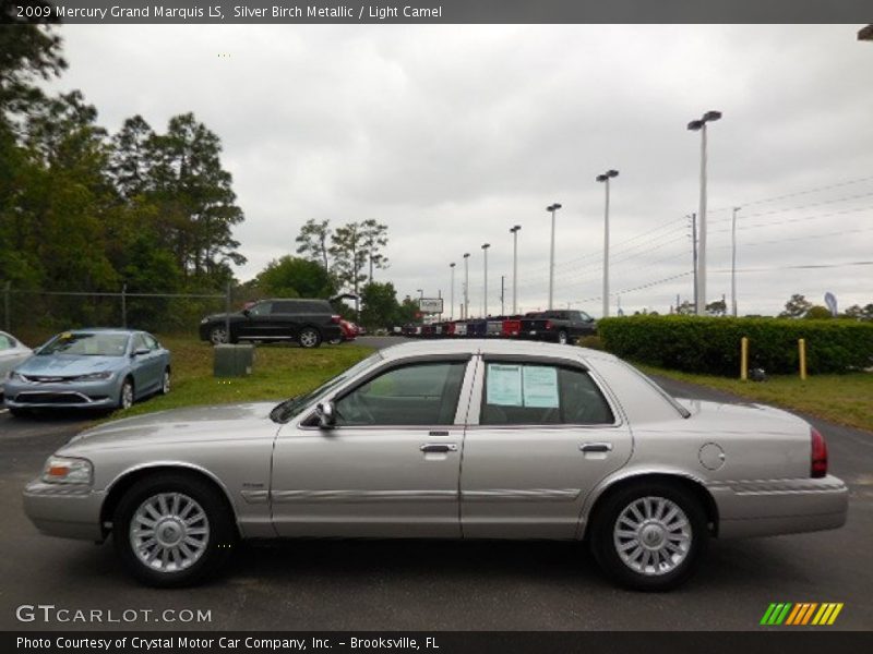 Silver Birch Metallic / Light Camel 2009 Mercury Grand Marquis LS