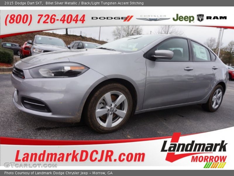 Billet Silver Metallic / Black/Light Tungsten Accent Stitching 2015 Dodge Dart SXT