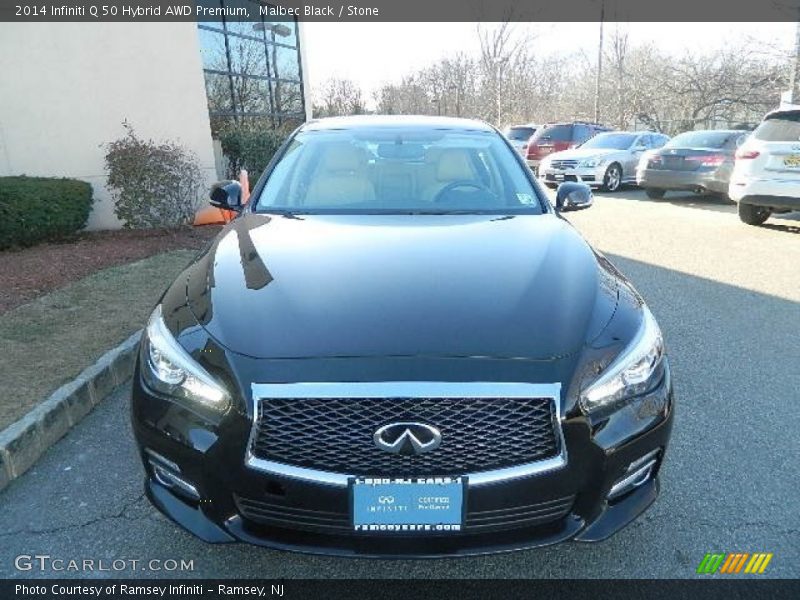 Malbec Black / Stone 2014 Infiniti Q 50 Hybrid AWD Premium