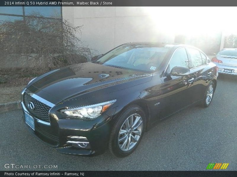 Malbec Black / Stone 2014 Infiniti Q 50 Hybrid AWD Premium