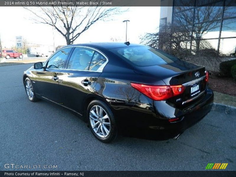 Malbec Black / Stone 2014 Infiniti Q 50 Hybrid AWD Premium