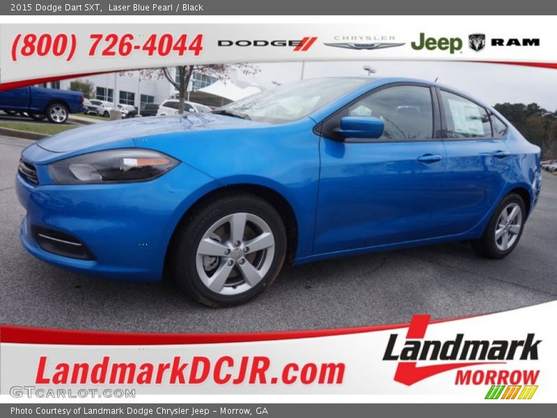 Laser Blue Pearl / Black 2015 Dodge Dart SXT