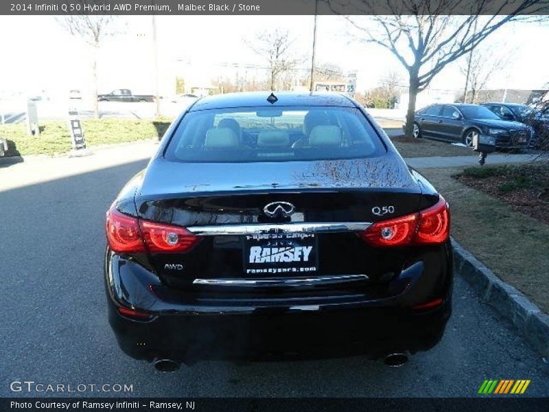 Malbec Black / Stone 2014 Infiniti Q 50 Hybrid AWD Premium