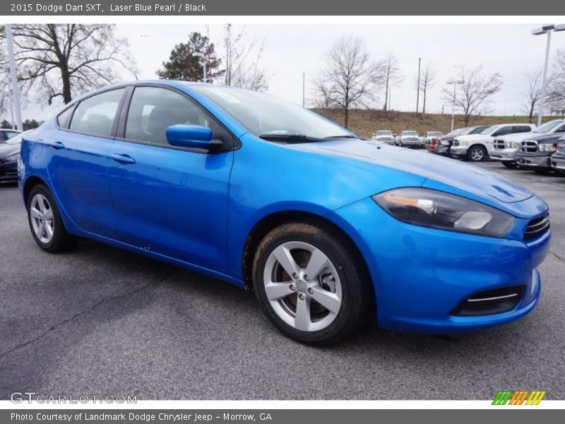 Laser Blue Pearl / Black 2015 Dodge Dart SXT