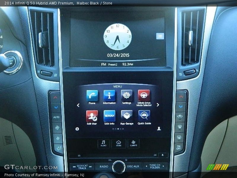 Malbec Black / Stone 2014 Infiniti Q 50 Hybrid AWD Premium