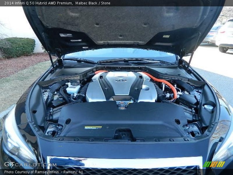Malbec Black / Stone 2014 Infiniti Q 50 Hybrid AWD Premium