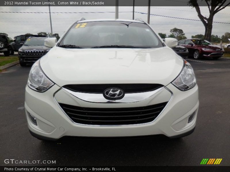 Cotton White / Black/Saddle 2012 Hyundai Tucson Limited
