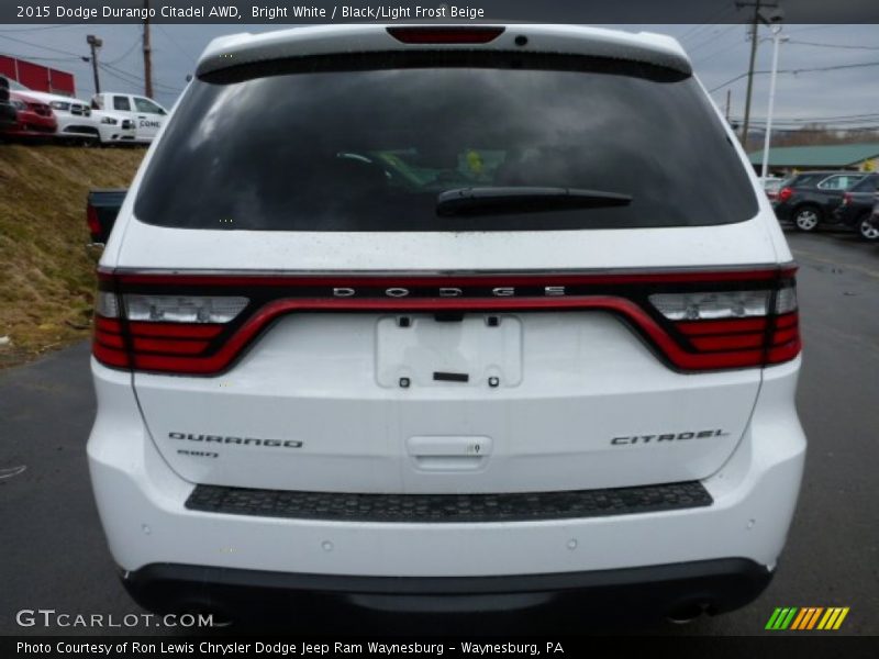 Bright White / Black/Light Frost Beige 2015 Dodge Durango Citadel AWD