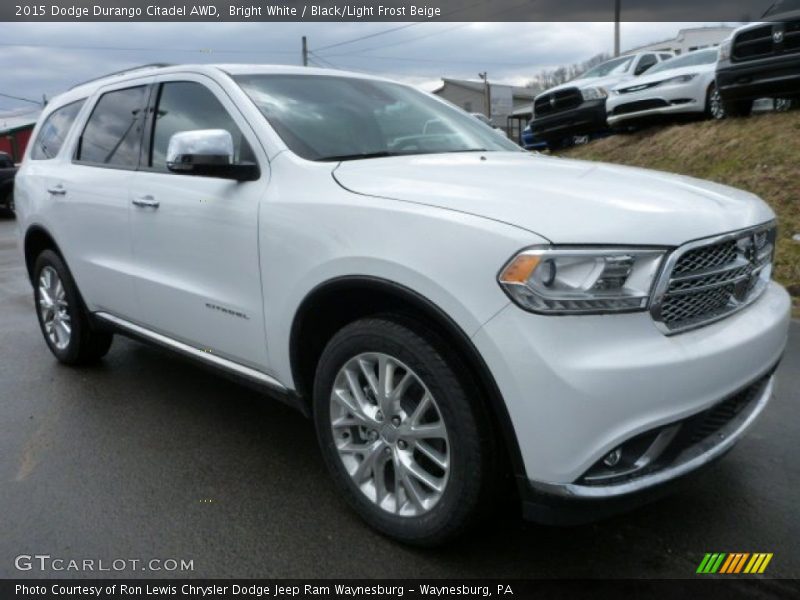 Bright White / Black/Light Frost Beige 2015 Dodge Durango Citadel AWD