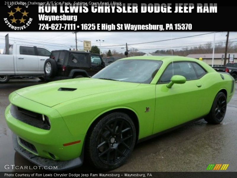 Sublime Green Pearl / Black 2015 Dodge Challenger R/T Scat Pack