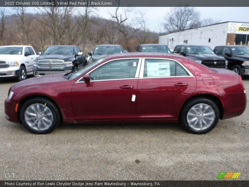 Velvet Red Pearl / Black/Linen 2015 Chrysler 300 Limited
