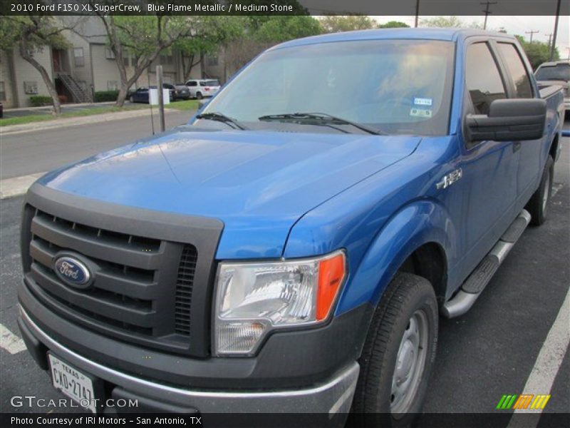 Blue Flame Metallic / Medium Stone 2010 Ford F150 XL SuperCrew