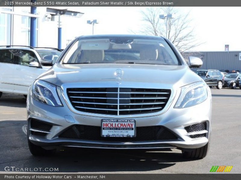 Palladium Silver Metallic / Silk Beige/Espresso Brown 2015 Mercedes-Benz S 550 4Matic Sedan