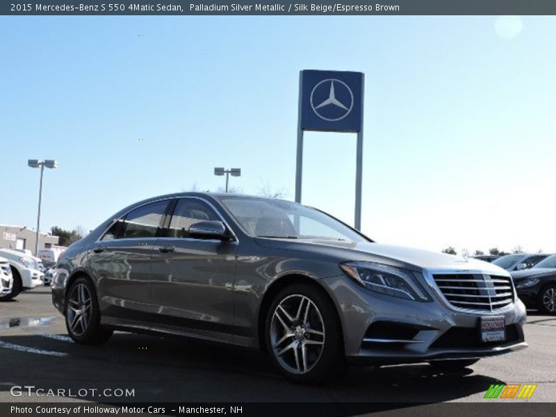 Palladium Silver Metallic / Silk Beige/Espresso Brown 2015 Mercedes-Benz S 550 4Matic Sedan
