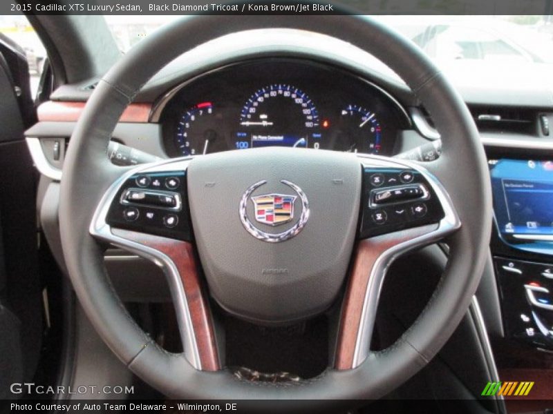 Black Diamond Tricoat / Kona Brown/Jet Black 2015 Cadillac XTS Luxury Sedan