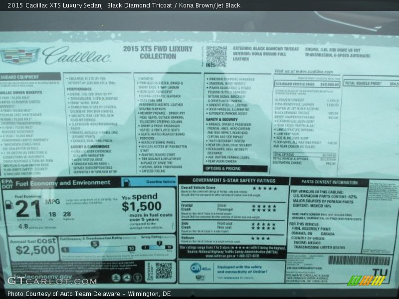 Black Diamond Tricoat / Kona Brown/Jet Black 2015 Cadillac XTS Luxury Sedan
