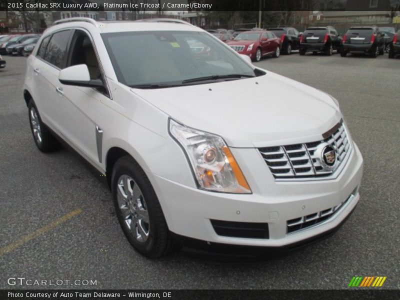 Platinum Ice Tricoat / Caramel/Ebony 2015 Cadillac SRX Luxury AWD