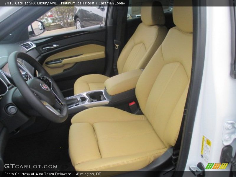 Platinum Ice Tricoat / Caramel/Ebony 2015 Cadillac SRX Luxury AWD