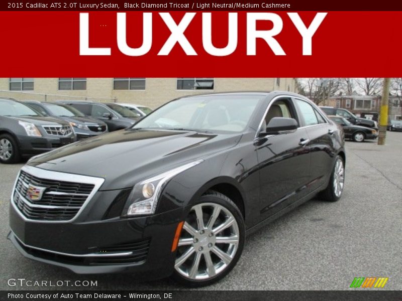 Black Diamond Tricoat / Light Neutral/Medium Cashmere 2015 Cadillac ATS 2.0T Luxury Sedan
