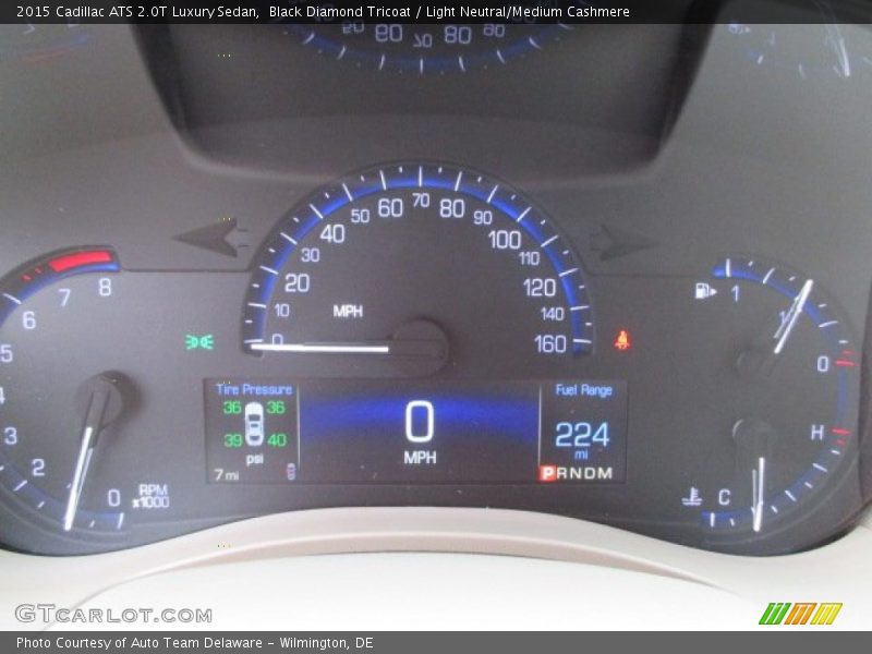 Black Diamond Tricoat / Light Neutral/Medium Cashmere 2015 Cadillac ATS 2.0T Luxury Sedan