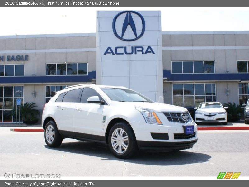 Platinum Ice Tricoat / Shale/Brownstone 2010 Cadillac SRX V6