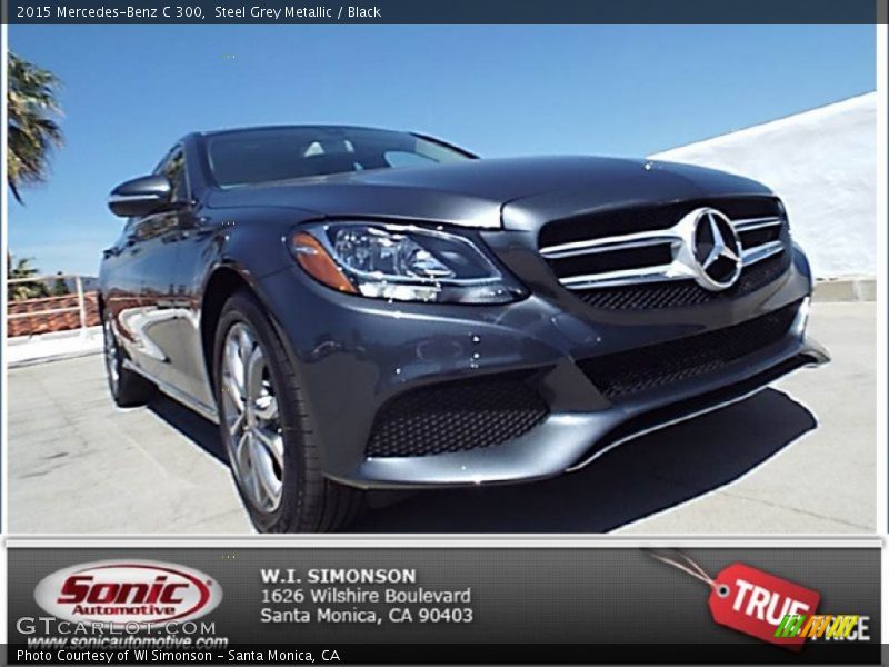 Steel Grey Metallic / Black 2015 Mercedes-Benz C 300