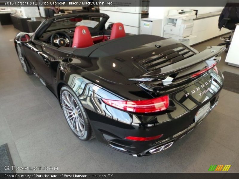 Black / Black/Garnet Red 2015 Porsche 911 Turbo Cabriolet
