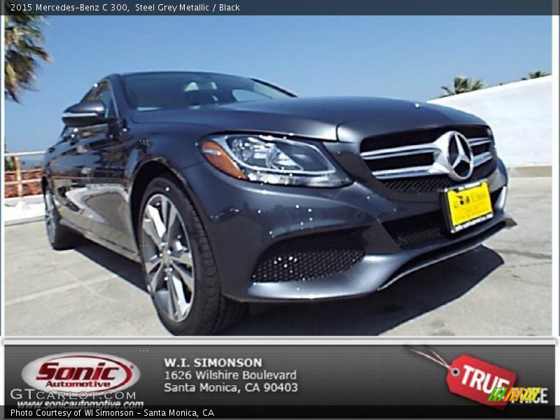 Steel Grey Metallic / Black 2015 Mercedes-Benz C 300