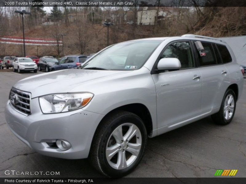 Classic Silver Metallic / Ash Gray 2008 Toyota Highlander Limited 4WD