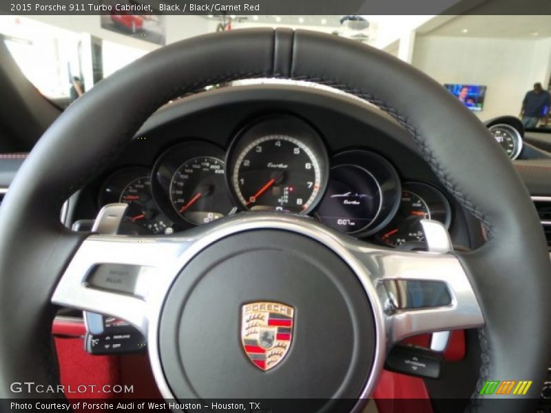 Black / Black/Garnet Red 2015 Porsche 911 Turbo Cabriolet