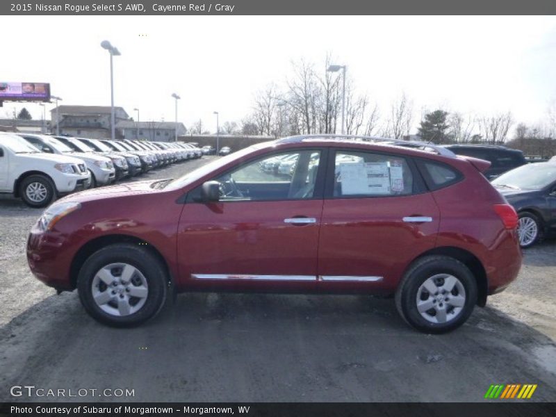 Cayenne Red / Gray 2015 Nissan Rogue Select S AWD