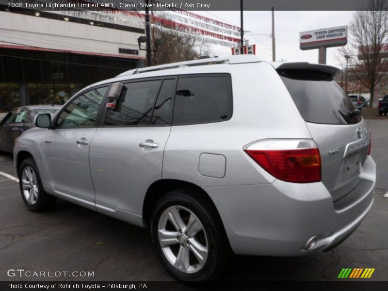 Classic Silver Metallic / Ash Gray 2008 Toyota Highlander Limited 4WD