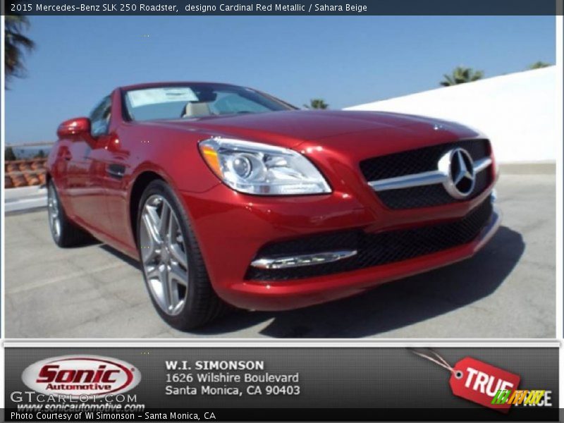 designo Cardinal Red Metallic / Sahara Beige 2015 Mercedes-Benz SLK 250 Roadster