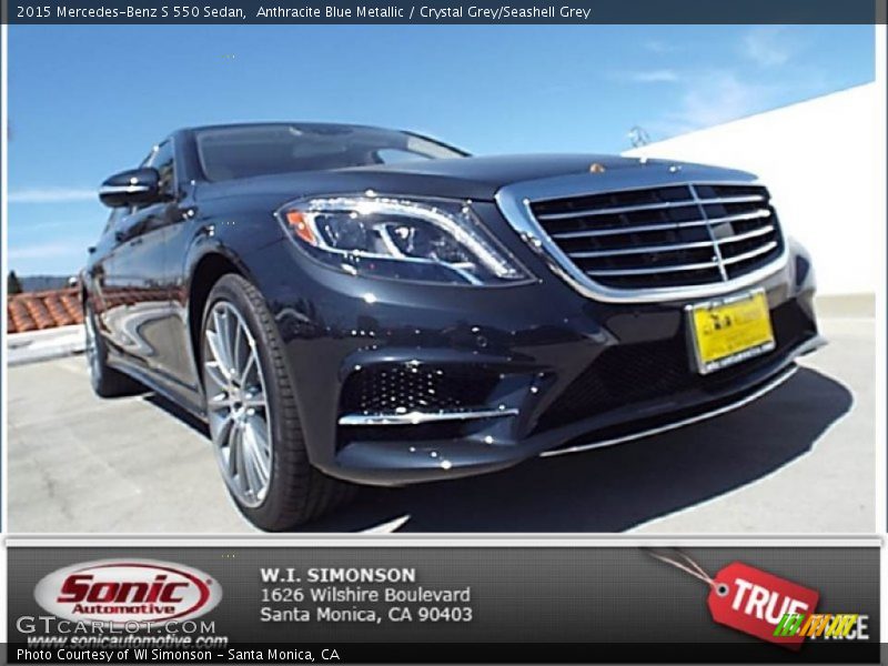 Anthracite Blue Metallic / Crystal Grey/Seashell Grey 2015 Mercedes-Benz S 550 Sedan