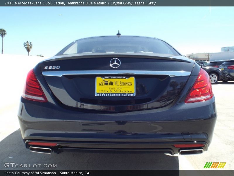 Anthracite Blue Metallic / Crystal Grey/Seashell Grey 2015 Mercedes-Benz S 550 Sedan