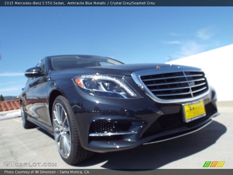 Anthracite Blue Metallic / Crystal Grey/Seashell Grey 2015 Mercedes-Benz S 550 Sedan