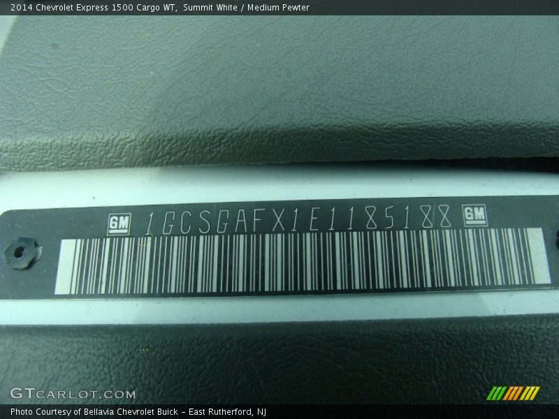 Summit White / Medium Pewter 2014 Chevrolet Express 1500 Cargo WT