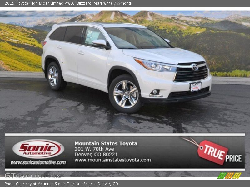 Blizzard Pearl White / Almond 2015 Toyota Highlander Limited AWD