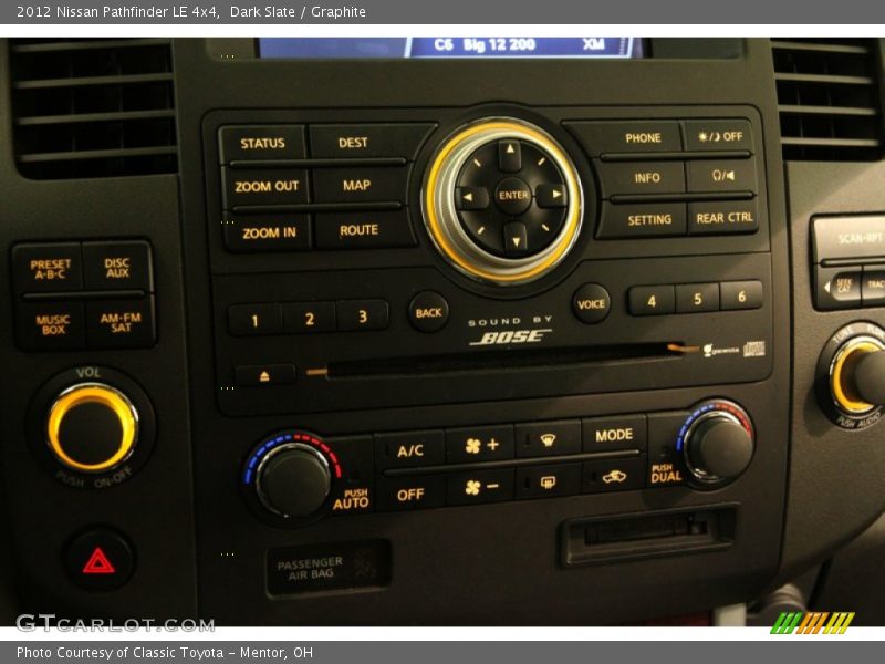 Controls of 2012 Pathfinder LE 4x4
