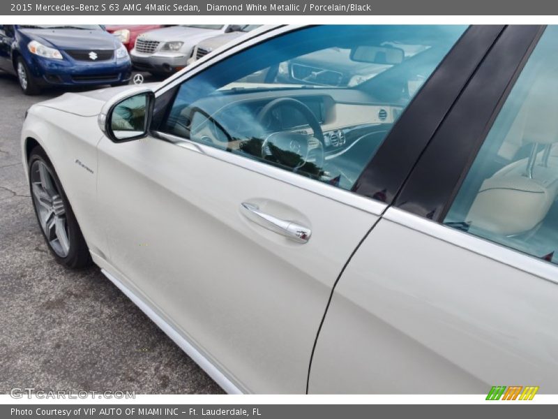 Diamond White Metallic / Porcelain/Black 2015 Mercedes-Benz S 63 AMG 4Matic Sedan