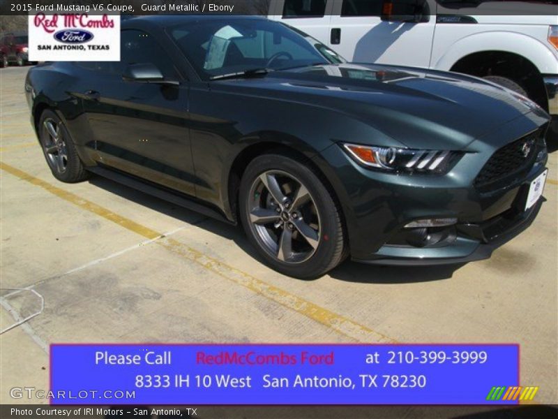 Guard Metallic / Ebony 2015 Ford Mustang V6 Coupe
